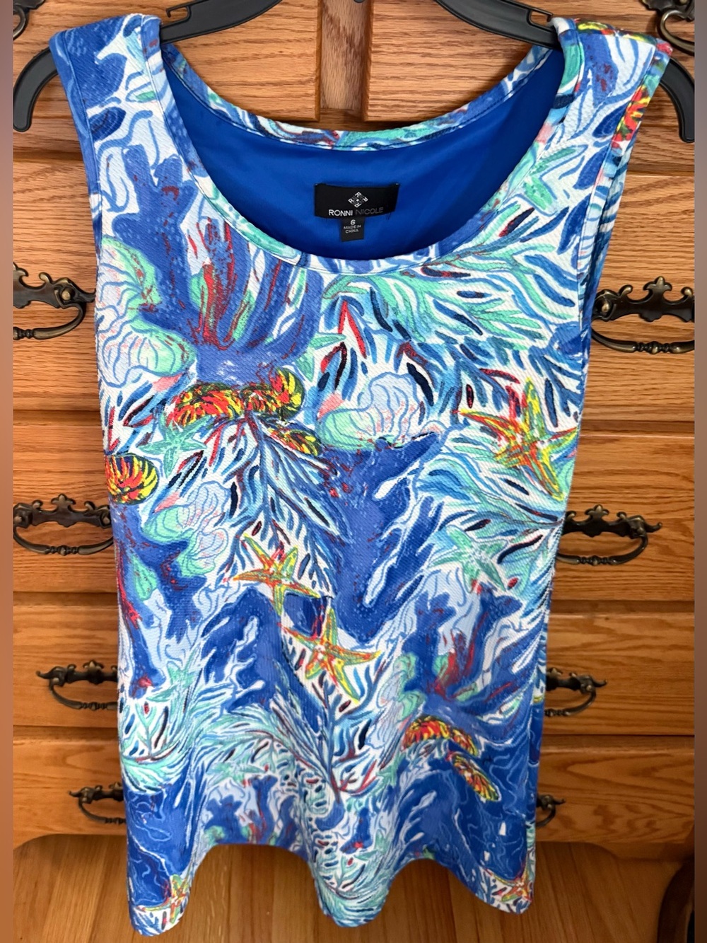 Ronnie Nichole starfish ocean themed tank dress in size 6